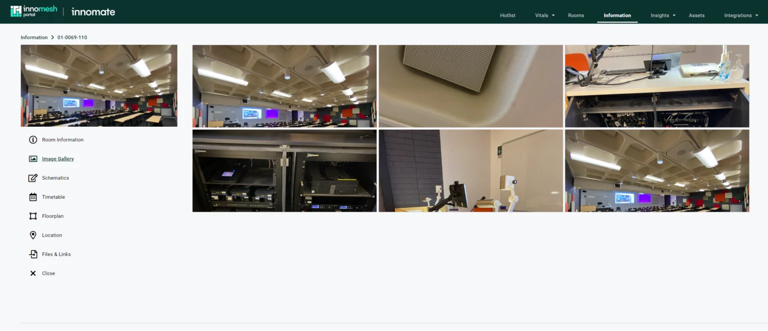 AV Room Information Pages in Innomesh v3.5.0