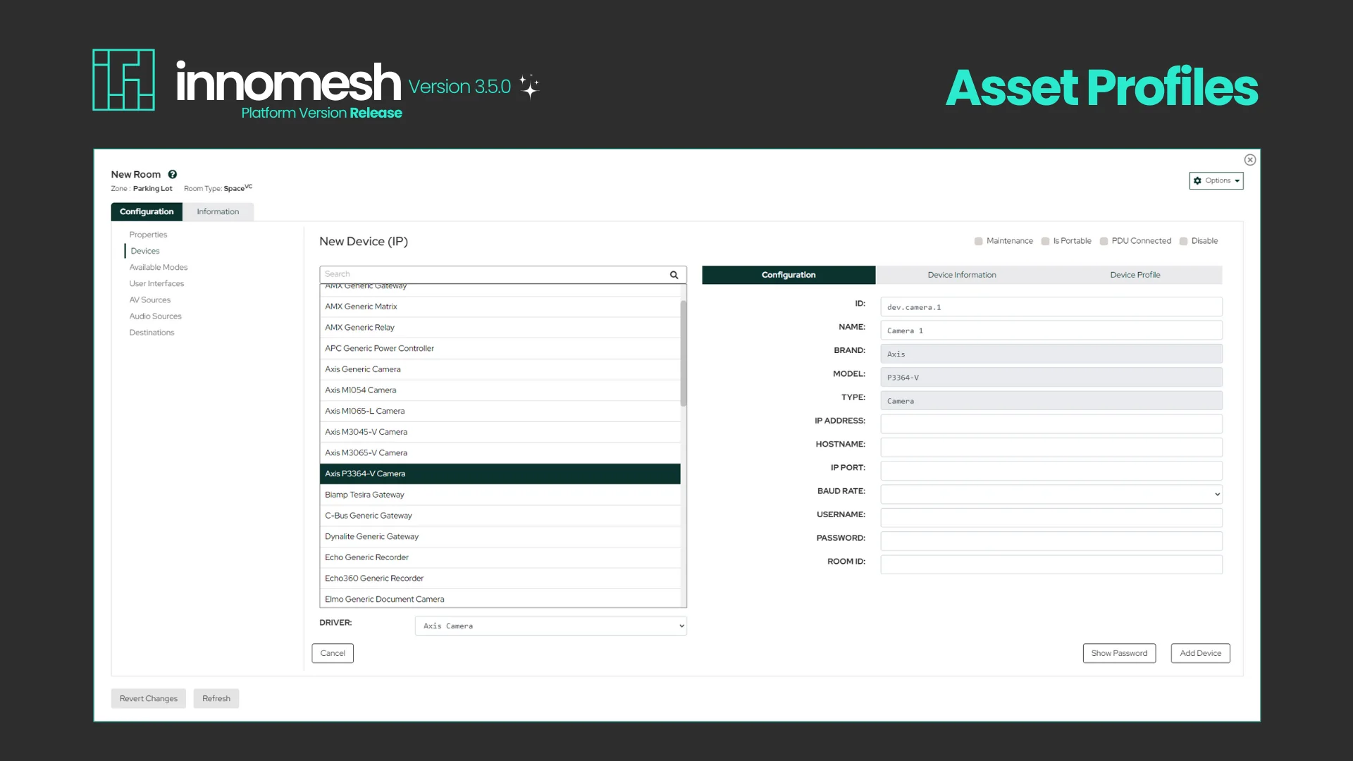 What's New (1)AV Asset Profiles in Innomesh v3.5.0